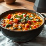 Plant-Based Cheeseburger Soup