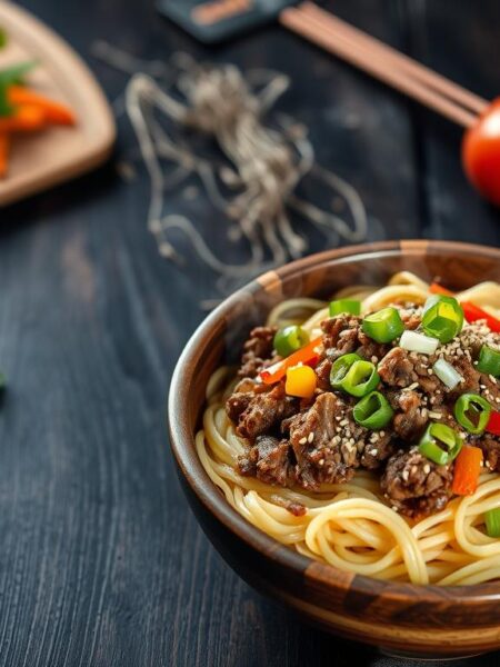 Mongolian Ground Beef Noodles