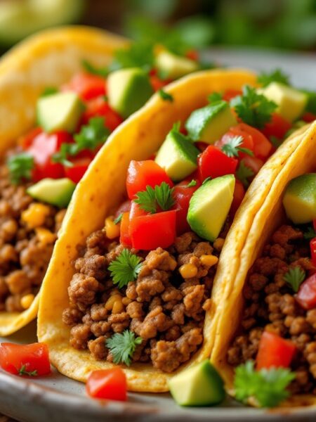 savory ground beef tacos