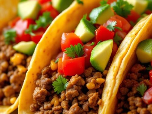 savory ground beef tacos